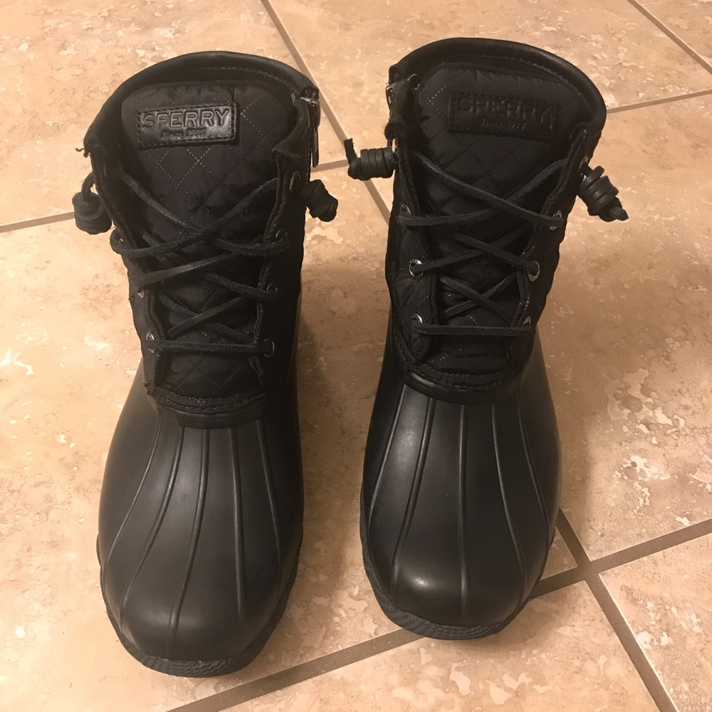 Black Sperry Duck Boots